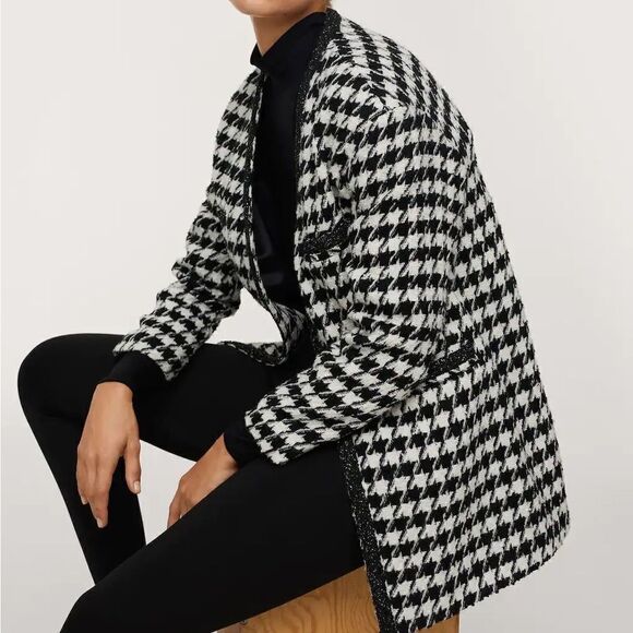 Mango Houndstooth Jacket Blazer New - Picture 4 of 10